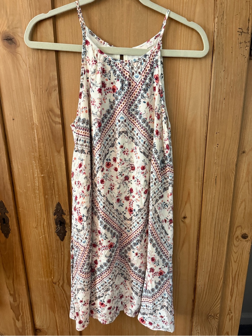 Mi Ami Cream Floral Print Dress